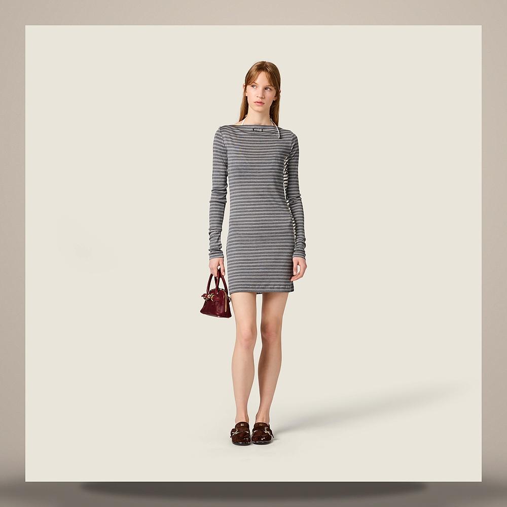 Miu Miu Stripe Jersey Mini Dress MF6563 6447 F0I13