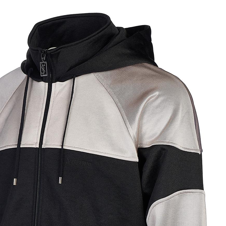 Saint Laurent Men’s Zip-Up Hooded Jacket Black