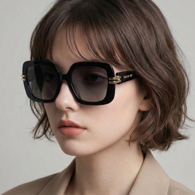 DIOR Oversized Acetate Sunglasses Unisex Black