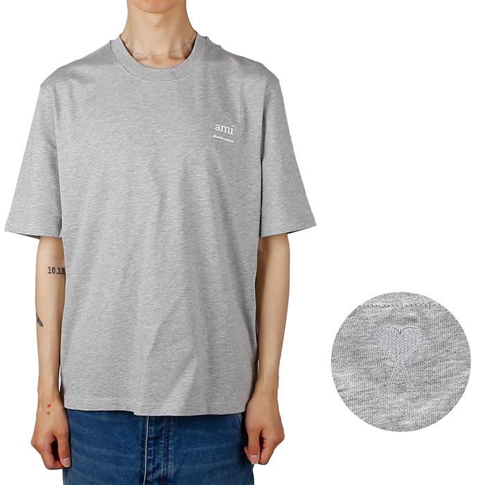 AMI Logo Print Short Sleeve T-Shirt Gray