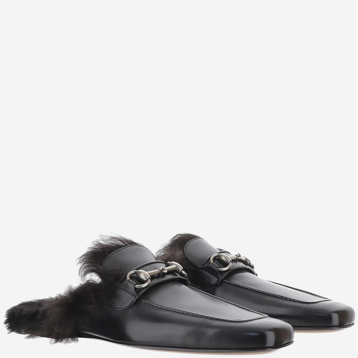GUCCI Black Leather Slide Slippers for Men