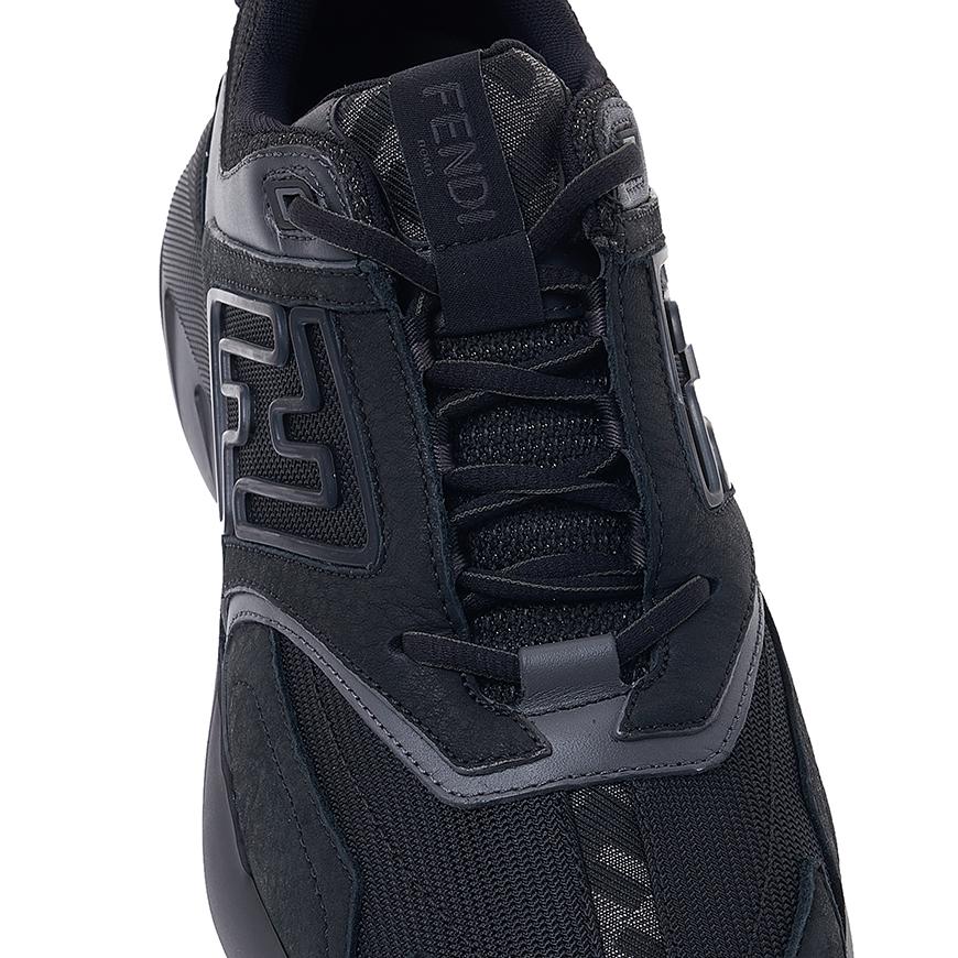 FENDI Men’s Faster Trainer Low-Top Sneakers White/Gray Leather