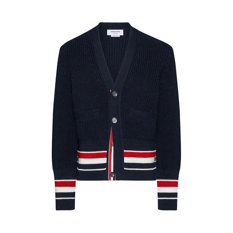 THOM BROWNE RWB Stitch Navy Men’s Half Cardigan MKC629A Y3062 415