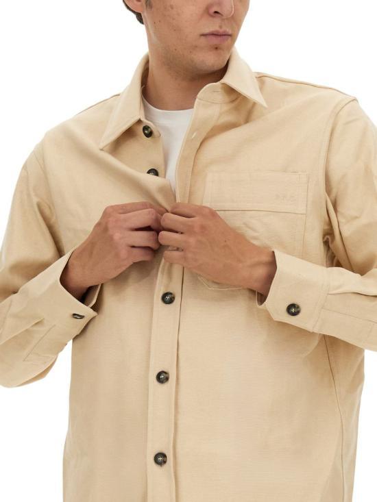 A.P.C. Ecru Cotton Long Sleeve Shirt COGZZH02918AAD