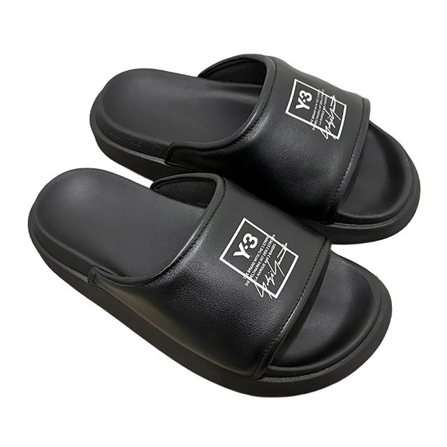 Y-3 Yohji Yamamoto Logo Slide Sandals Black Men's Slippers KI4033