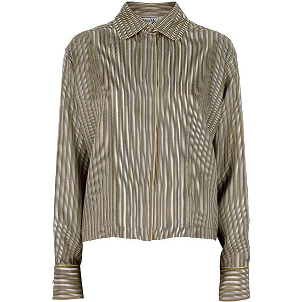 Max Mara Hazel Brown Bramma Silk Shirt 2521116171 BRAMA 002
