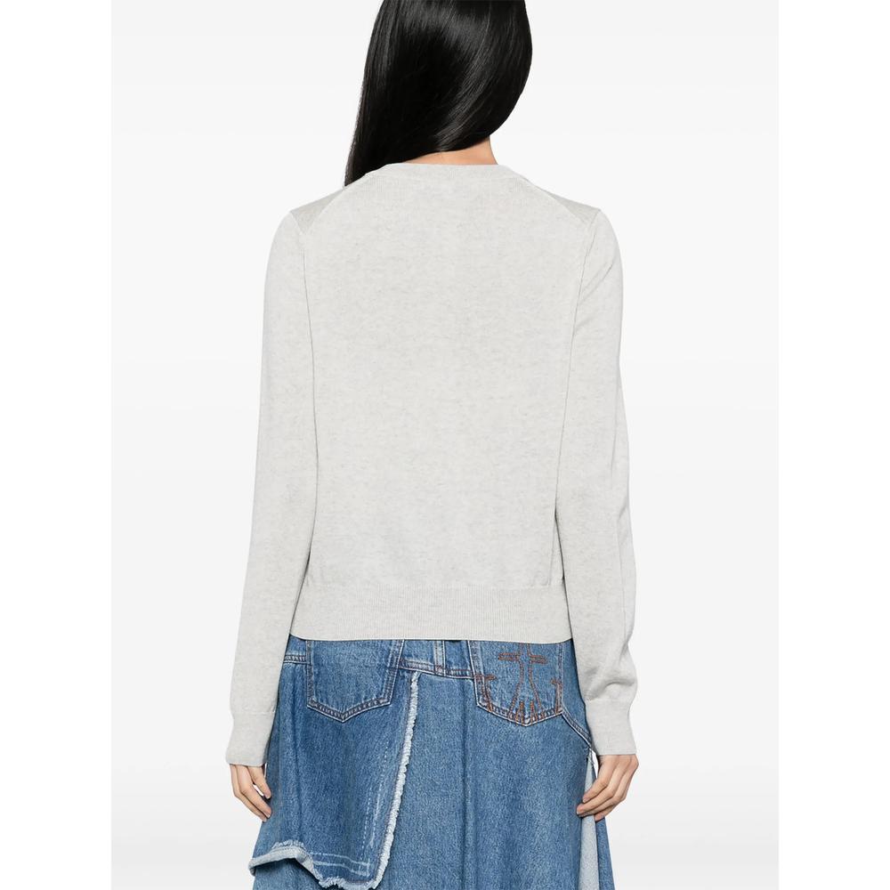 Maison Kitsune Light Gray Wool Blend Knit Cardigan