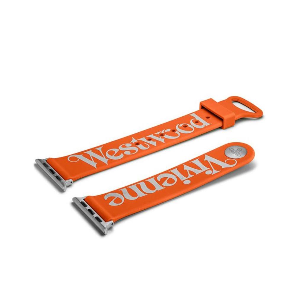 Vivienne Westwood Orange Silicone Apple Watch Strap 38mm 40mm 41mm VVS33POR