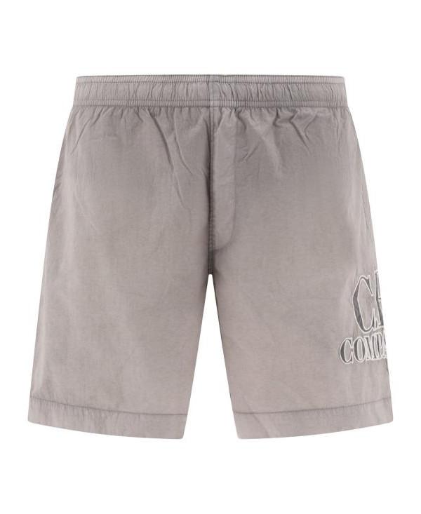 CP Company EcoChrome R Swim Shorts Embroidered Logo Green