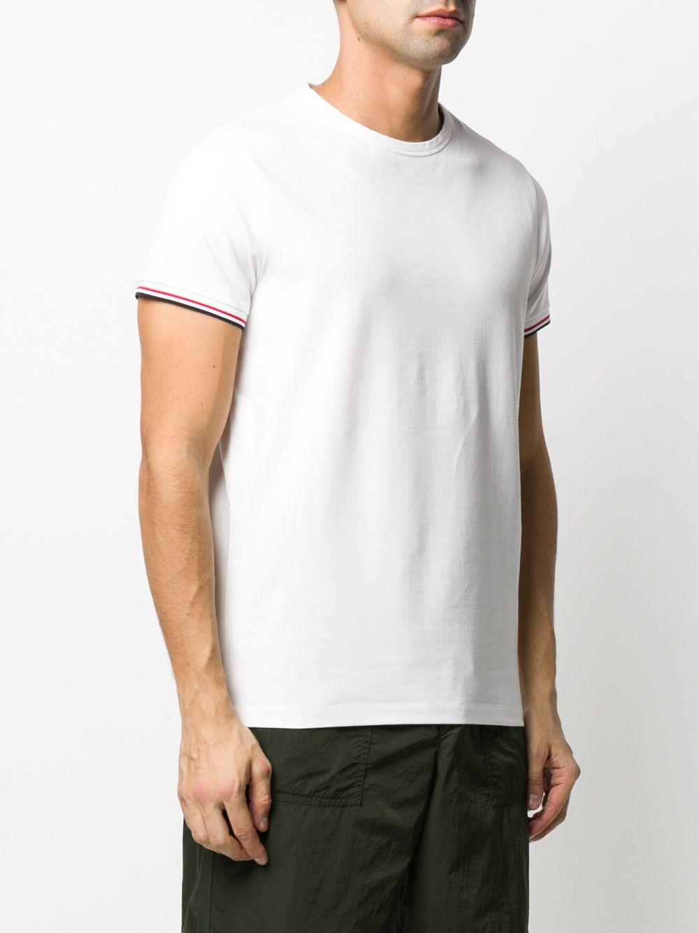 Moncler Navy White Tricolor Sleeve Short Sleeve T-Shirt Unisex