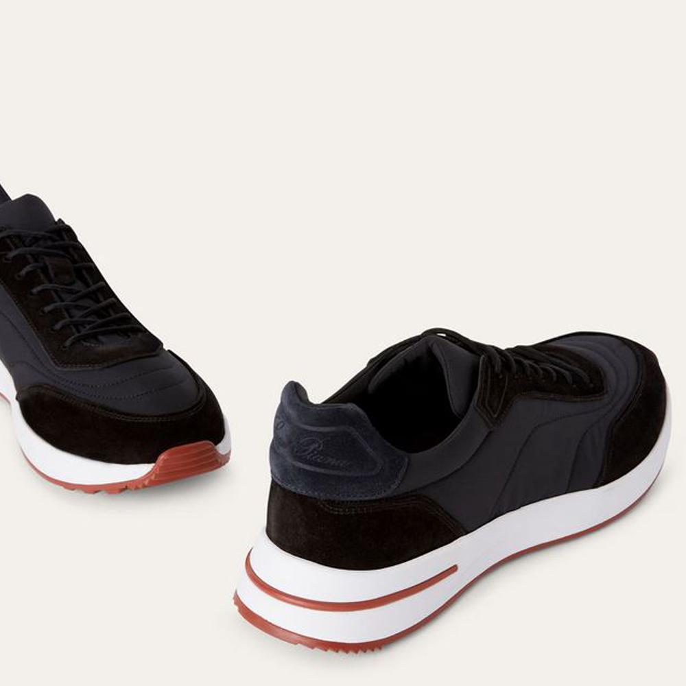 Loro Piana Suede Calfskin Weekend Walk Sneakers Black Men’s Low-Top