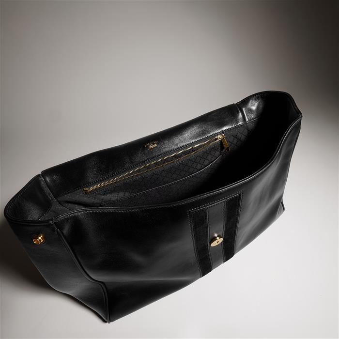 GUCCI Black Leather Paparazzo Large Top Handle Shoulder Bag