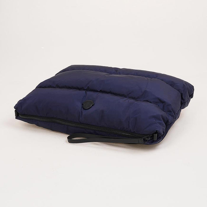 Moncler Men’s Karadoc Laptop Case Navy Leather Clutch Bag