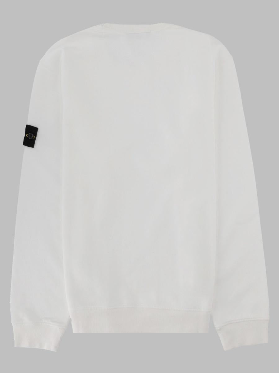 STONE ISLAND Black Cotton Crewneck Sweatshirt Men