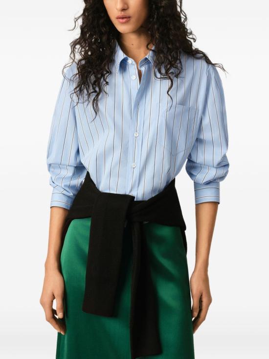 AMI Cashmere Blue Ivory Cotton Shirt