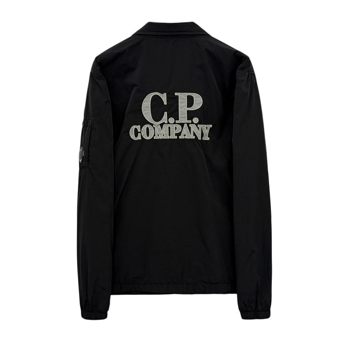 CP Company Graphic Zip-Up Overshirt Black Men's Jacket CMOS 007A