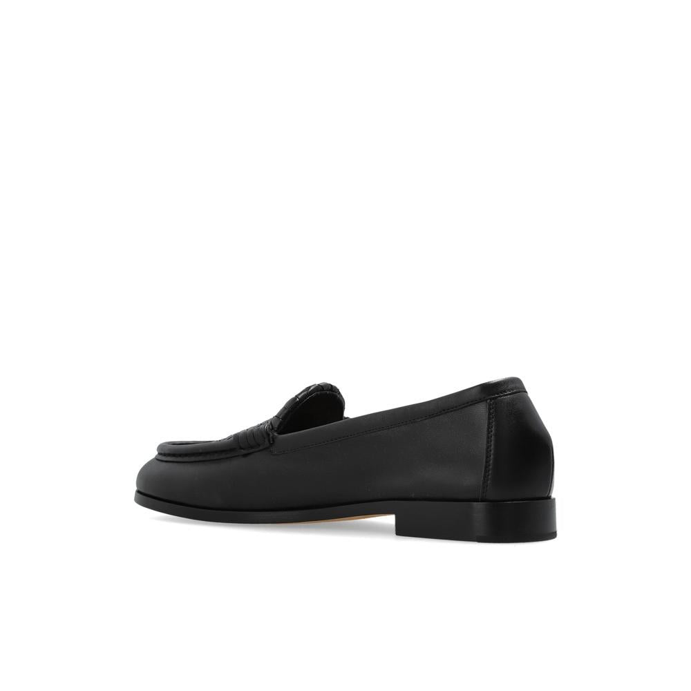 Bottega Veneta Black Leather Silencio Loafers Men’s