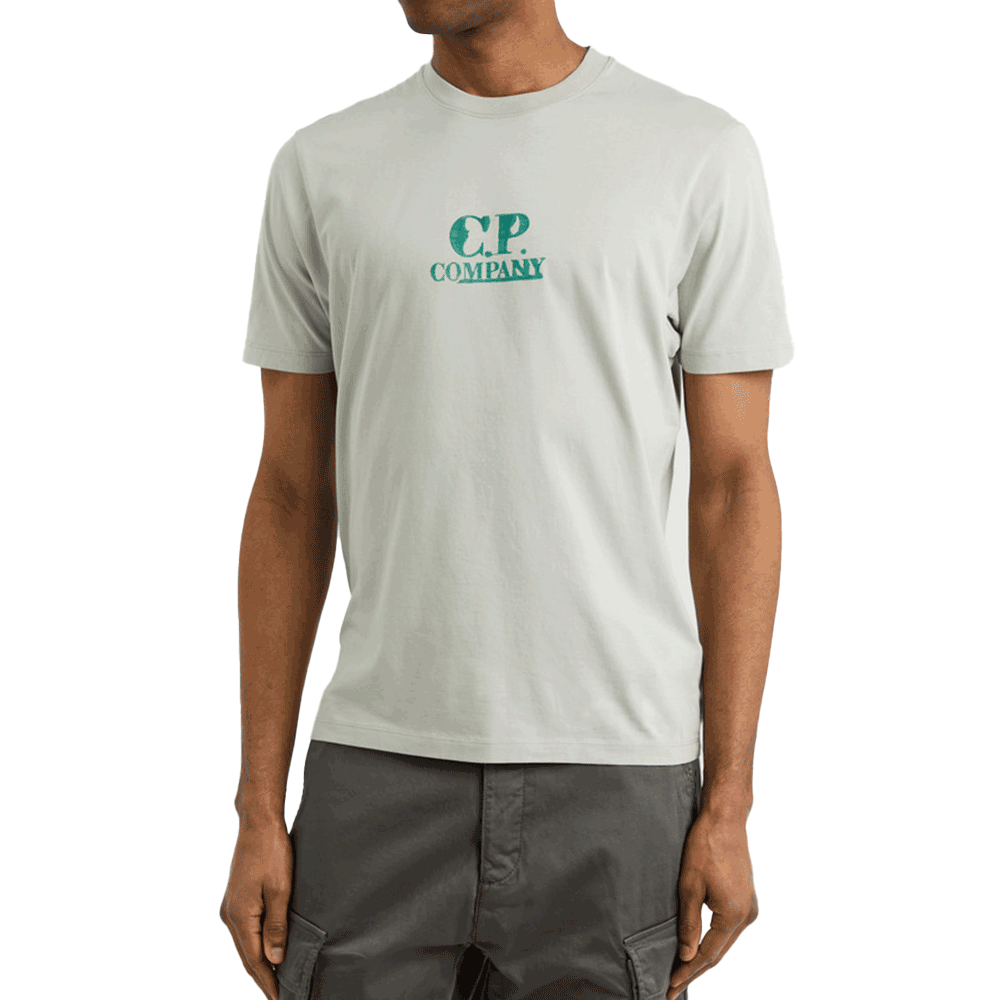 CP Company Blue-Gray Graphic Short Sleeve T-Shirt 18CMTS143A