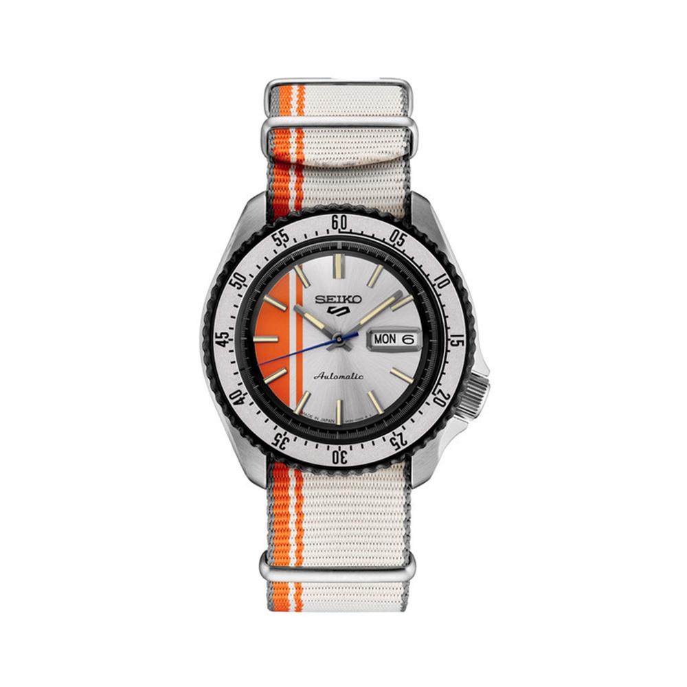 Seiko 5 Sports Silver Dial NATO Strap Men’s Watch SRPK73