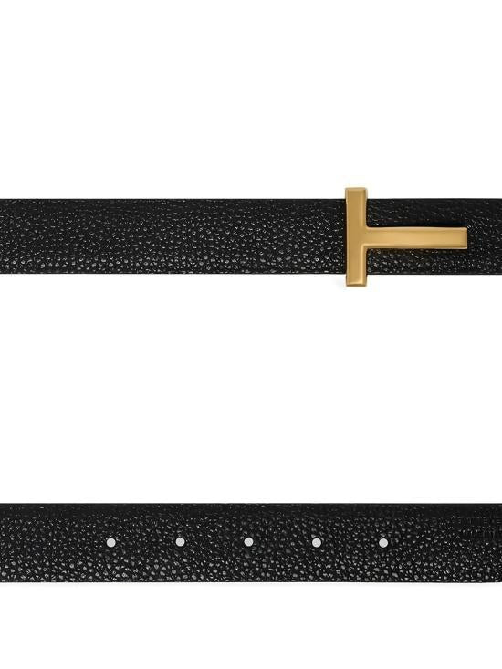 TOM FORD Leather Belt for Men TB224 LCL236G TNE SMOKE GREY BLACK DOM