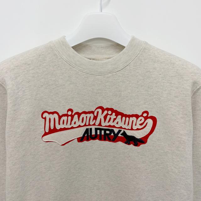 AUTRY x Maison Kitsuné Logo Appliqué Sweatshirt Melange Beige