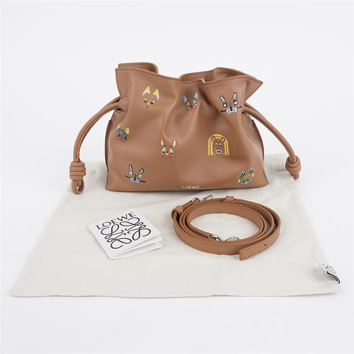 LOEWE Cats Mini Flamenco Leather Clutch Bag