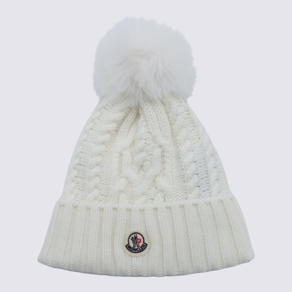 Moncler Blue Wool Ribbed Beanie Hat