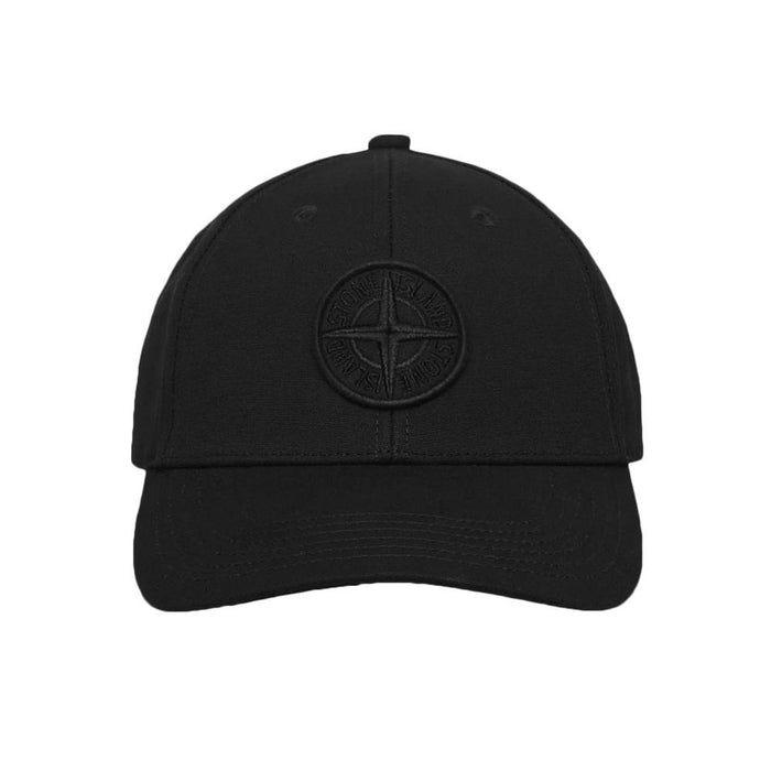 STONE ISLAND Logo Embroidered Black Cap 761599661 V0029