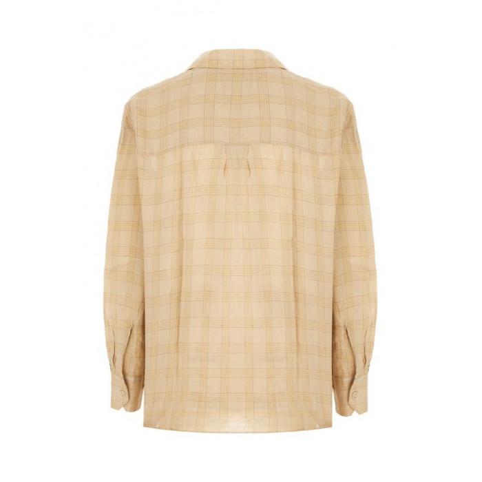 OUR LEGACY Vacay Check Gauze Linen Above Long Sleeve Shirt M2262 AV