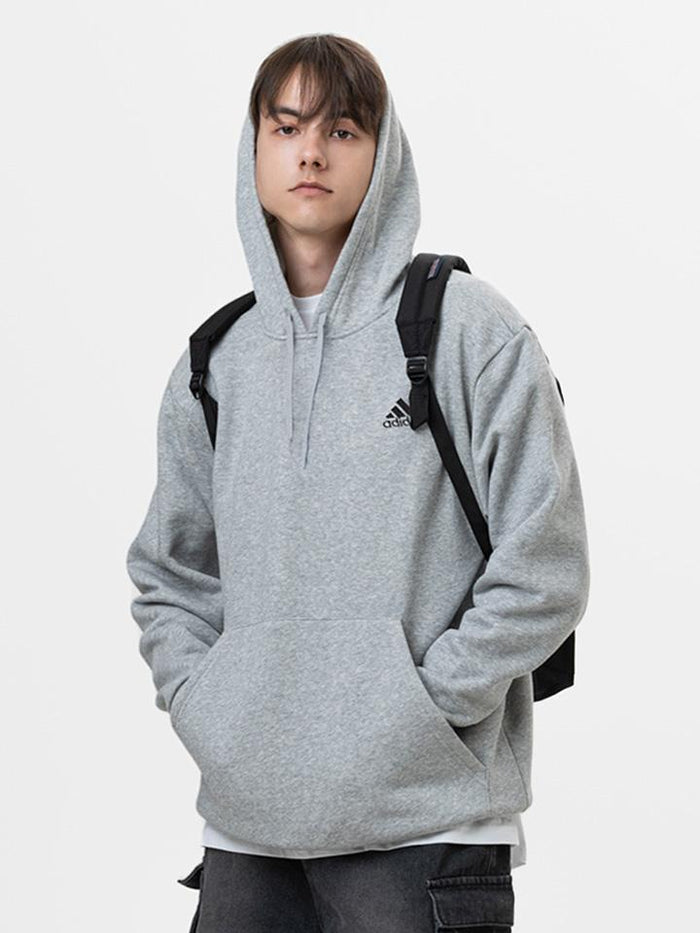 Adidas Gray Fleece Hoodie Unisex Pullover Sweatshirt AD HD2