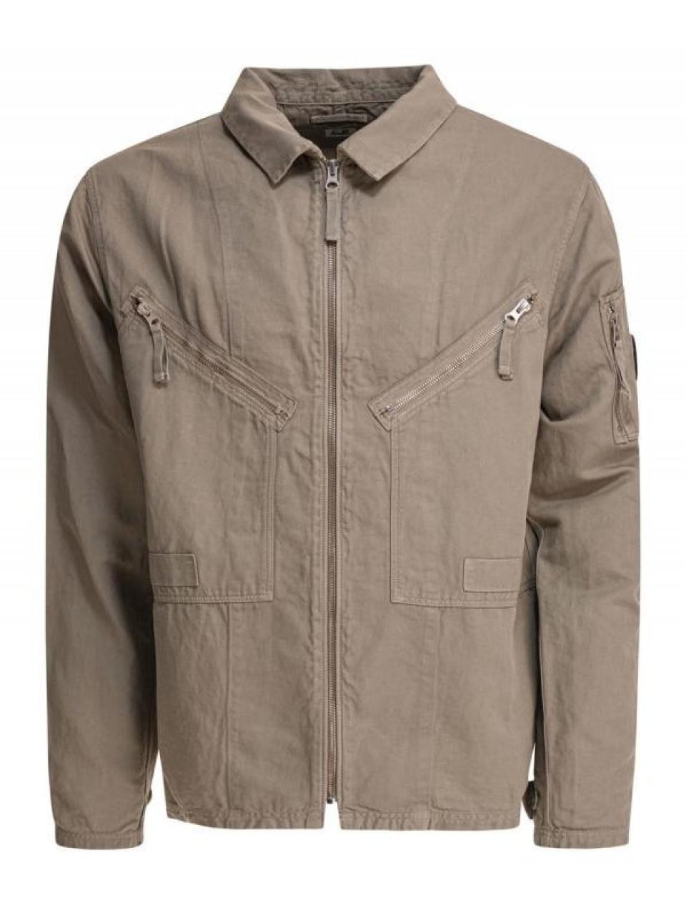 CP Company Cotton Linen Full Zip Overshirt Jacket for Men