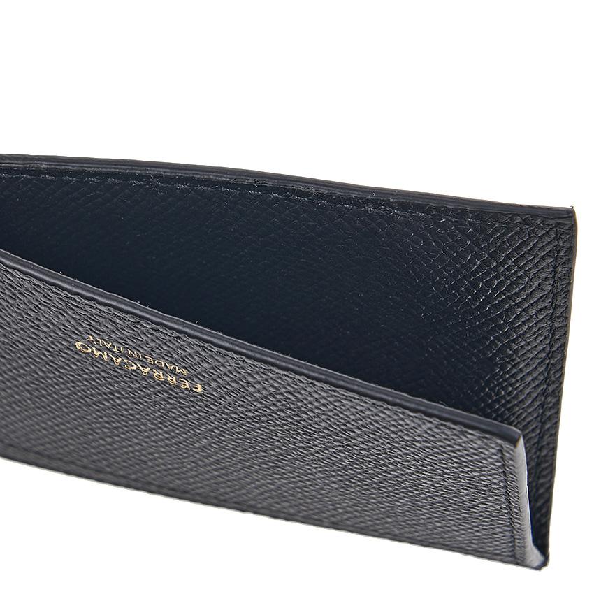 Ferragamo Men’s Gancini Leather Card Holder Wallet Black 0775660
