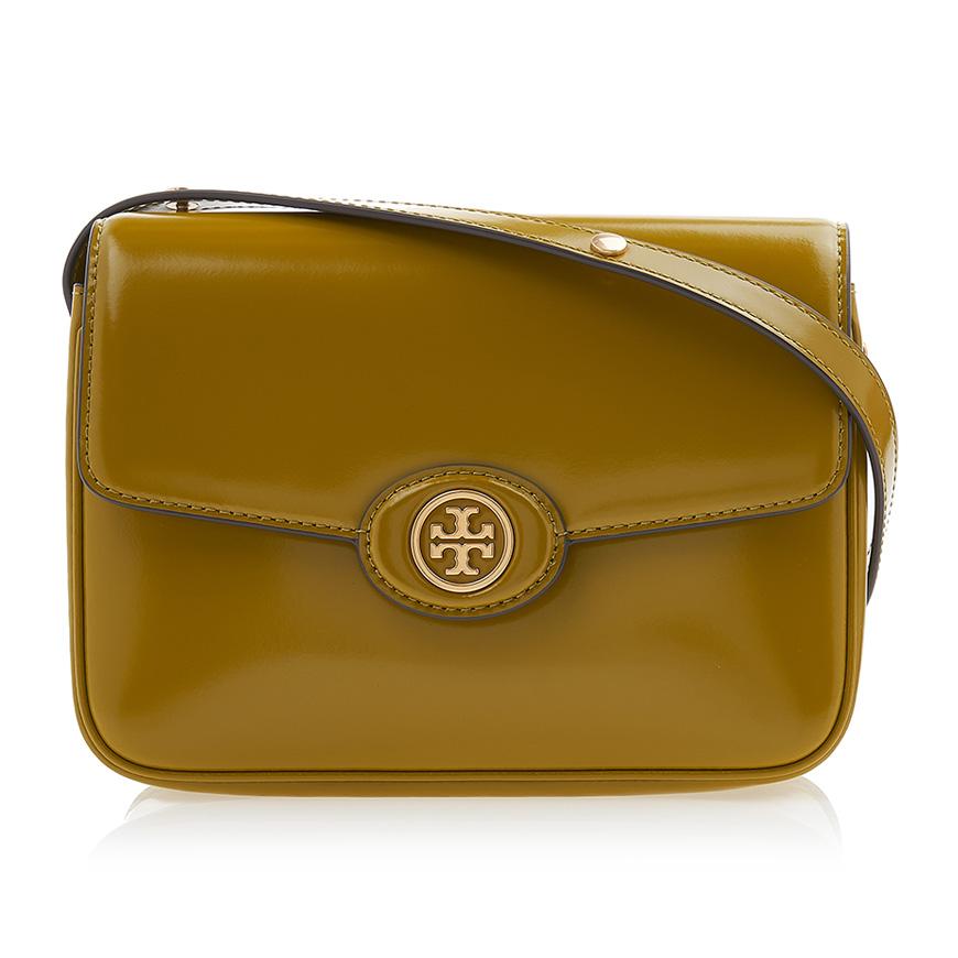 Tory Burch Robinson Leather Shoulder Bag Green Women’s