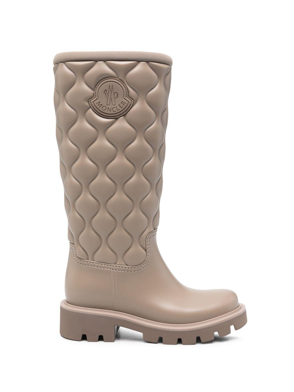 Moncler Black Leather Mid-Calf Boots