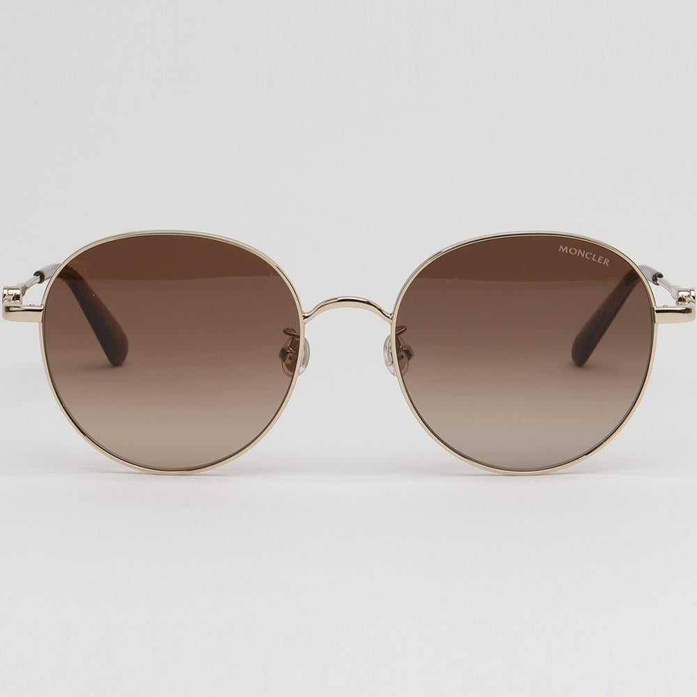 Moncler Retro Round Metal Sunglasses Gold Brown Gradient Lens