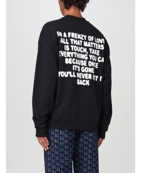 MSGM Print Sweatshirt Black Men’s Pullover Crewneck Top 3740 MM129 247795