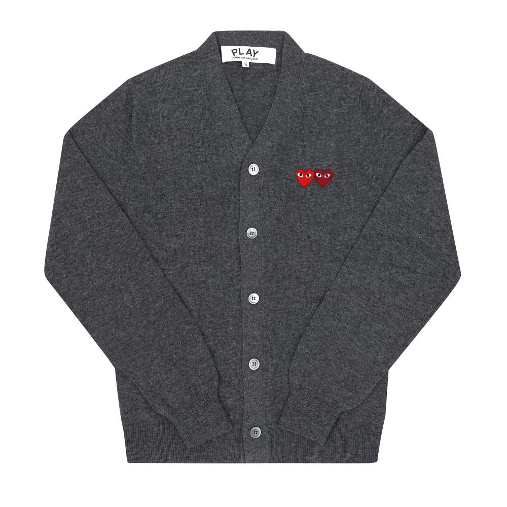 Comme des Garcons Play Double Red Heart Patch Cardigan Men Women AX N058 051 3