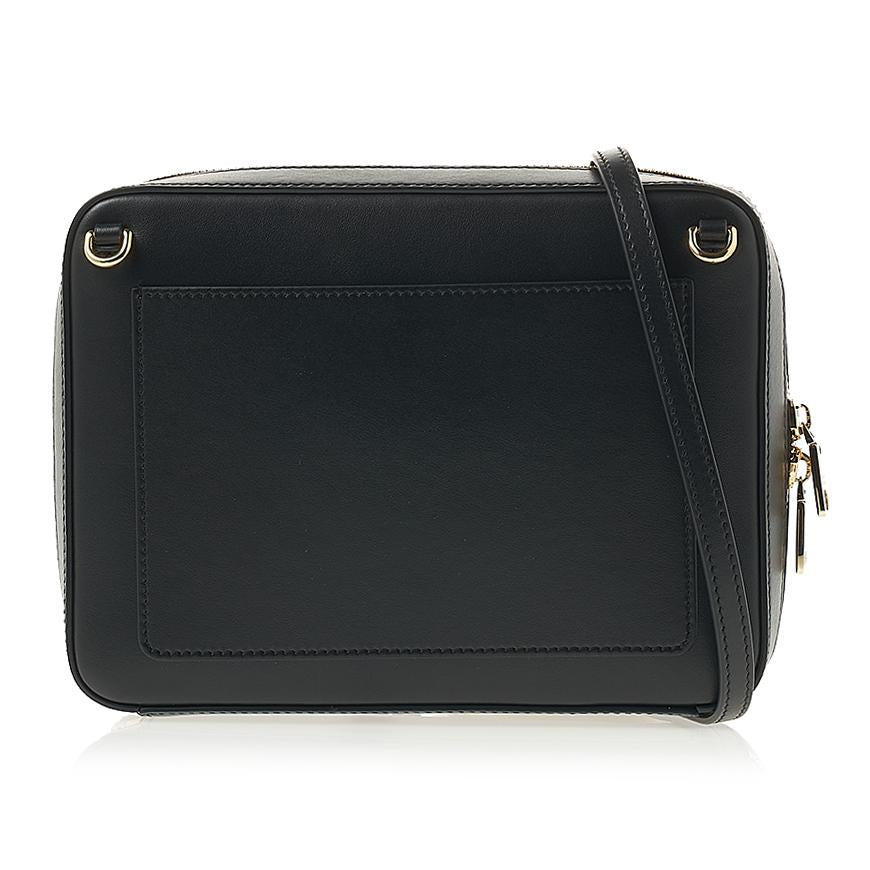 D&G DG Logo Camera Bag Black Leather Crossbody Bag for Women