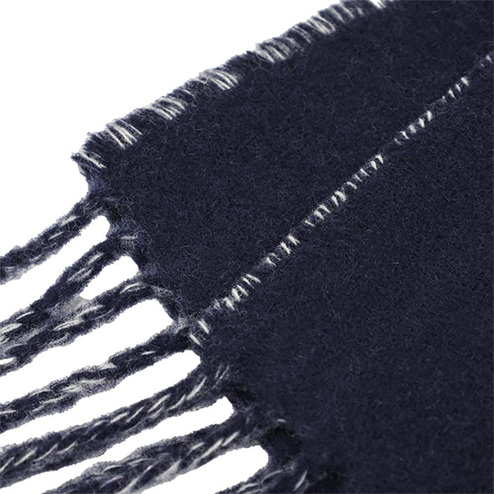 JACQUEMUS Logo Fringe Unisex Scarf Muffler Navy Wool