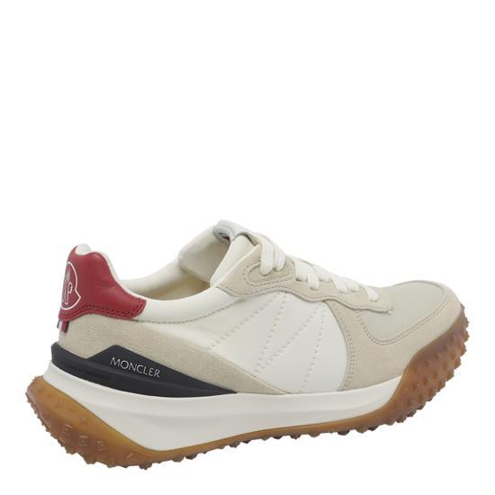 Moncler White Ivory Leather Low-Top Sneakers for Men
