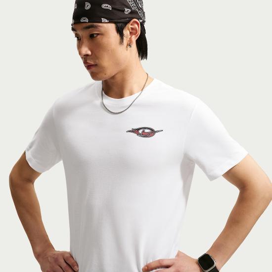 Nike Short Sleeve T-Shirt White Men's Crewneck Cotton