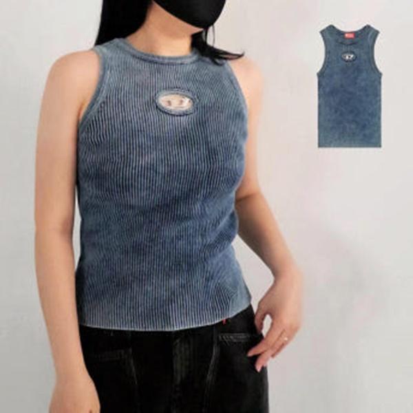 DIESEL Dark Blue Cutout Logo Sleeveless Tank Top A148170ANAH