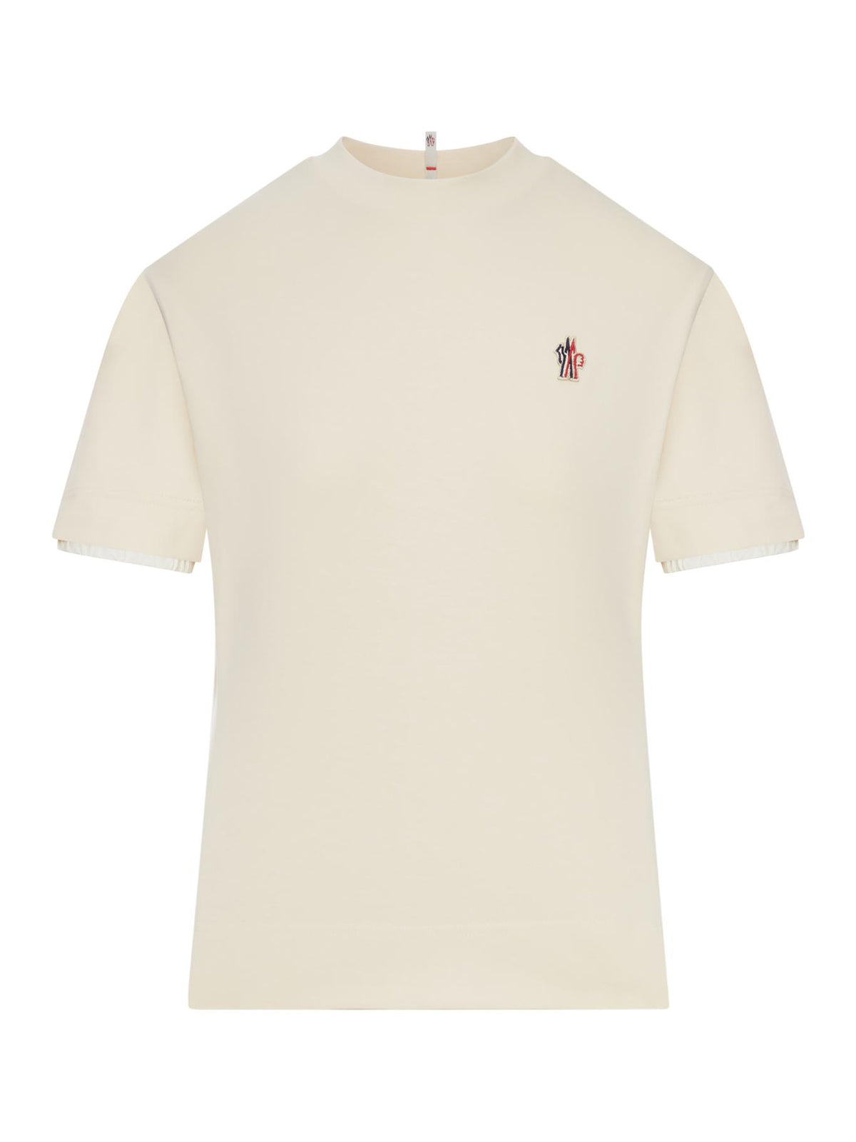 Moncler Natural Cotton Short Sleeve T-Shirt