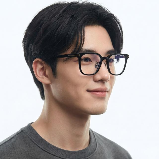 TOM FORD Blue Light Blocking Square Acetate Eyeglasses Asian Fit TF5921KB 001