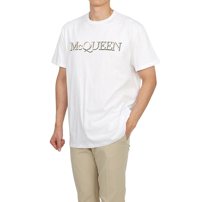 Alexander Mcqueen Black Cotton Short Sleeve T-Shirt for Men