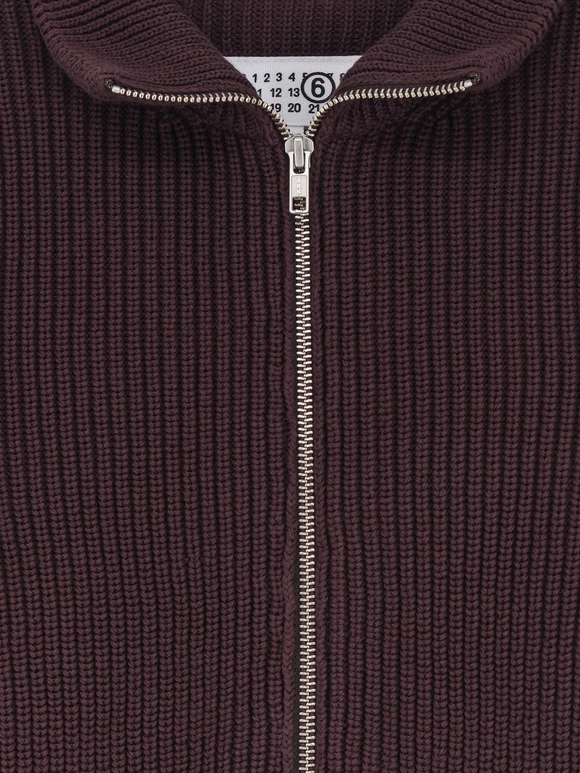Maison Margiela Wool Zip-Up Knit Cardigan Ivory Women’s