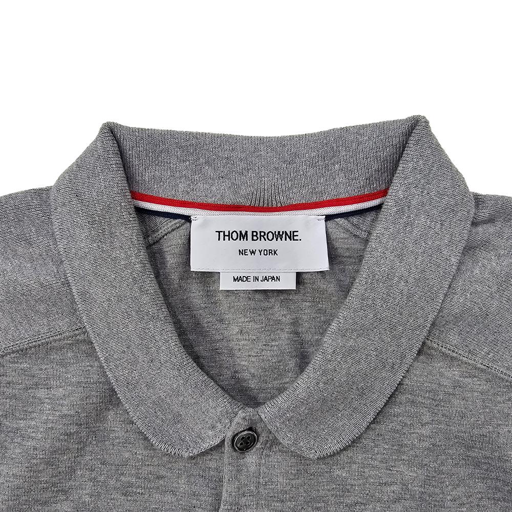 THOM BROWNE Diagonal Stripe Milano Cotton Polo Shirt