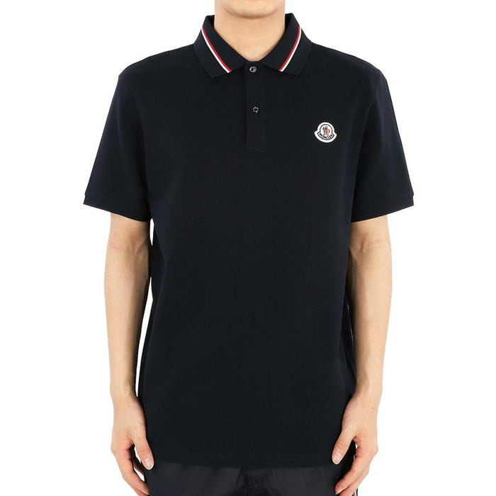 Moncler Navy Logo Patch Polo Shirt for Men 8A00021 89A16 77X