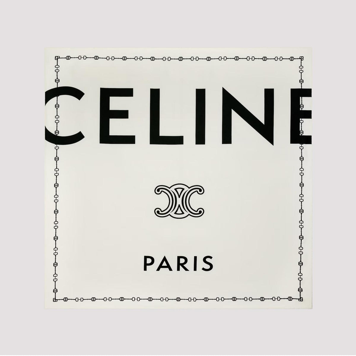 CELINE Wool Silk Scarf Beige