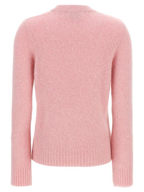 GANNI Wool Blend Crewneck Sweater for Women K2272868 CHALK PINK DOM